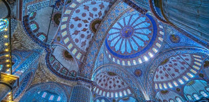 interior de la mezquita azul estambul