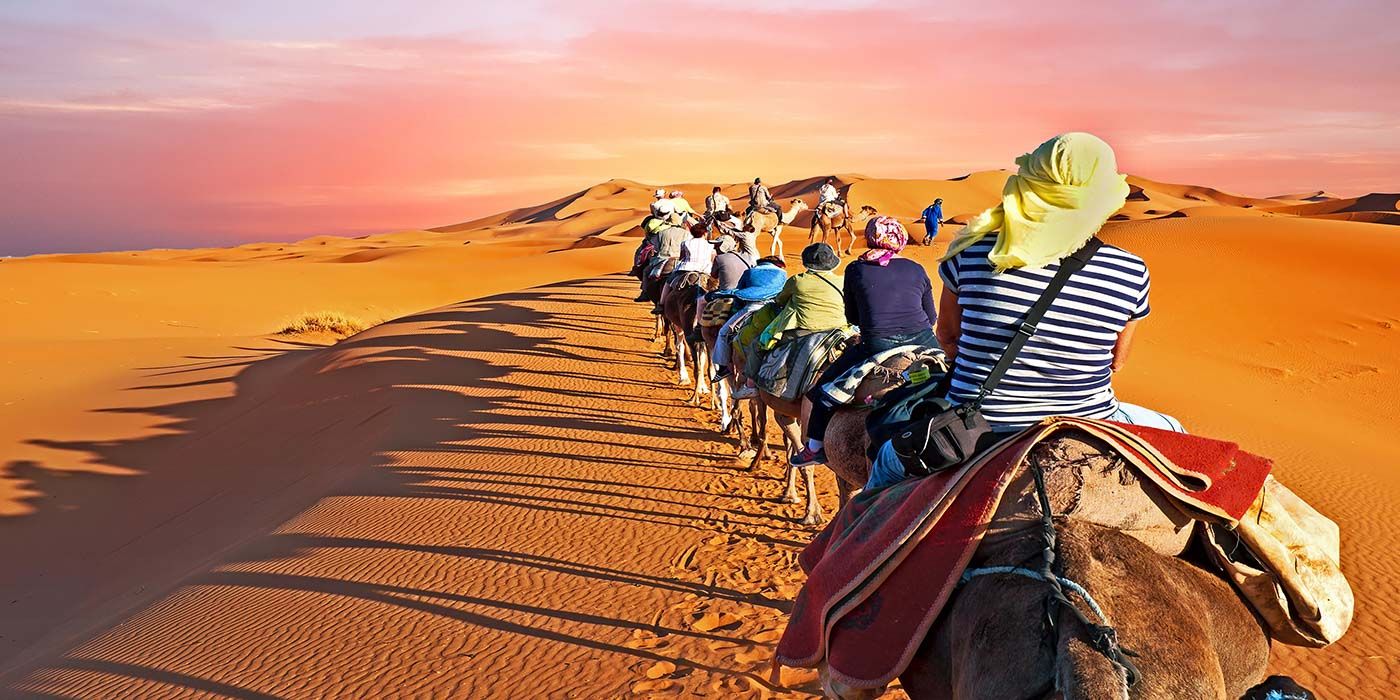 Caravana no Deserto do Marrocos